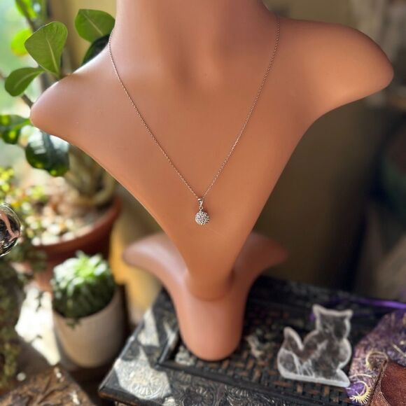 CZ Fireball Sterling Silver Necklace - Picture 1 of 5